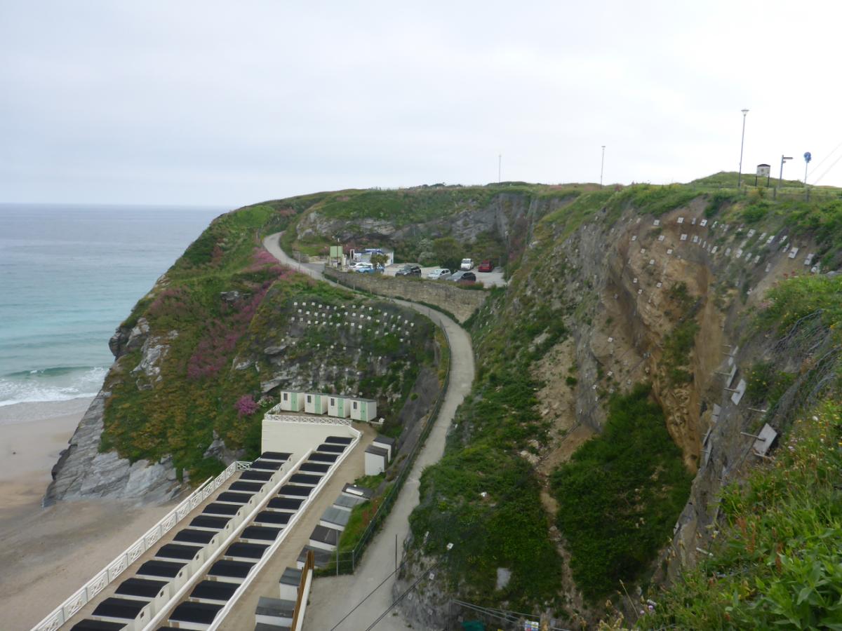 Completed cliff stabilsation works, Tolcarne, Newquay